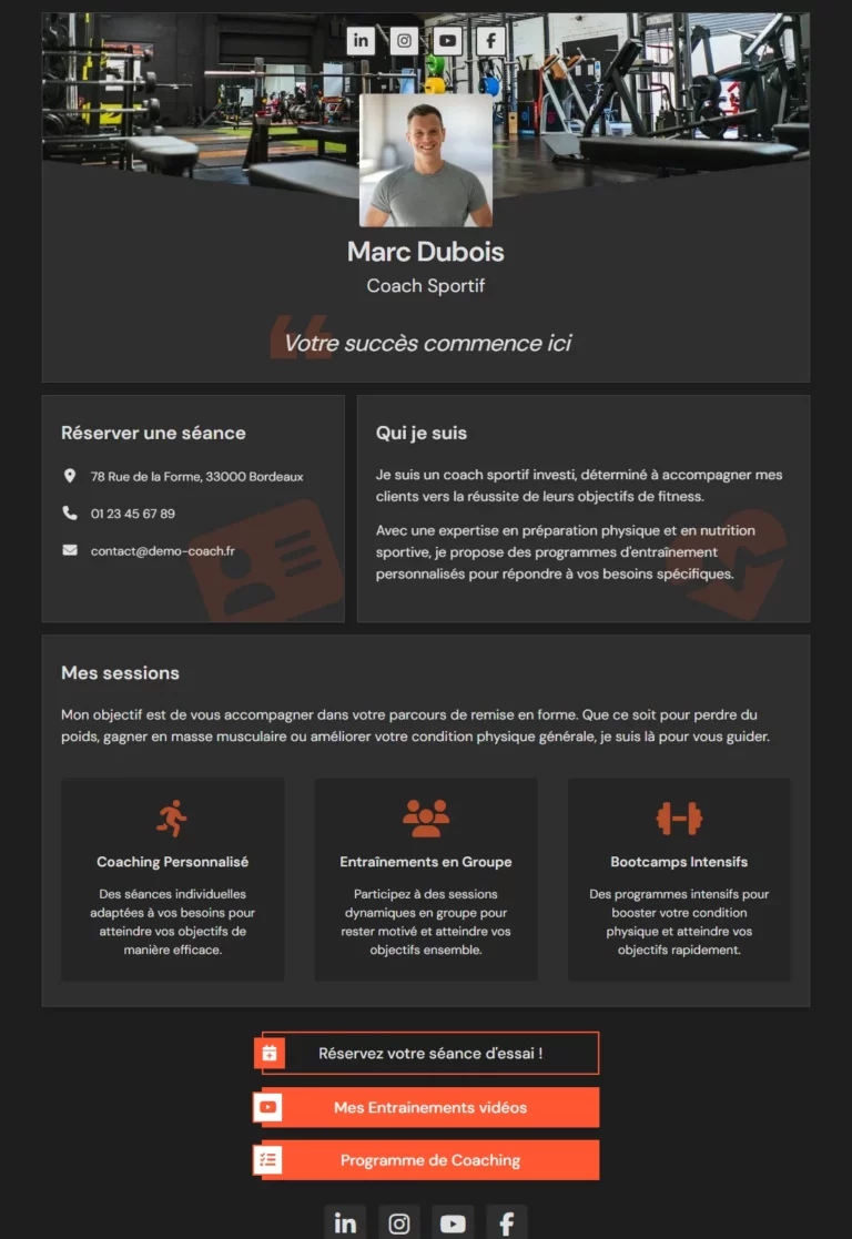 Profil Pro en Ligne, démo 3 - Kaya Studio