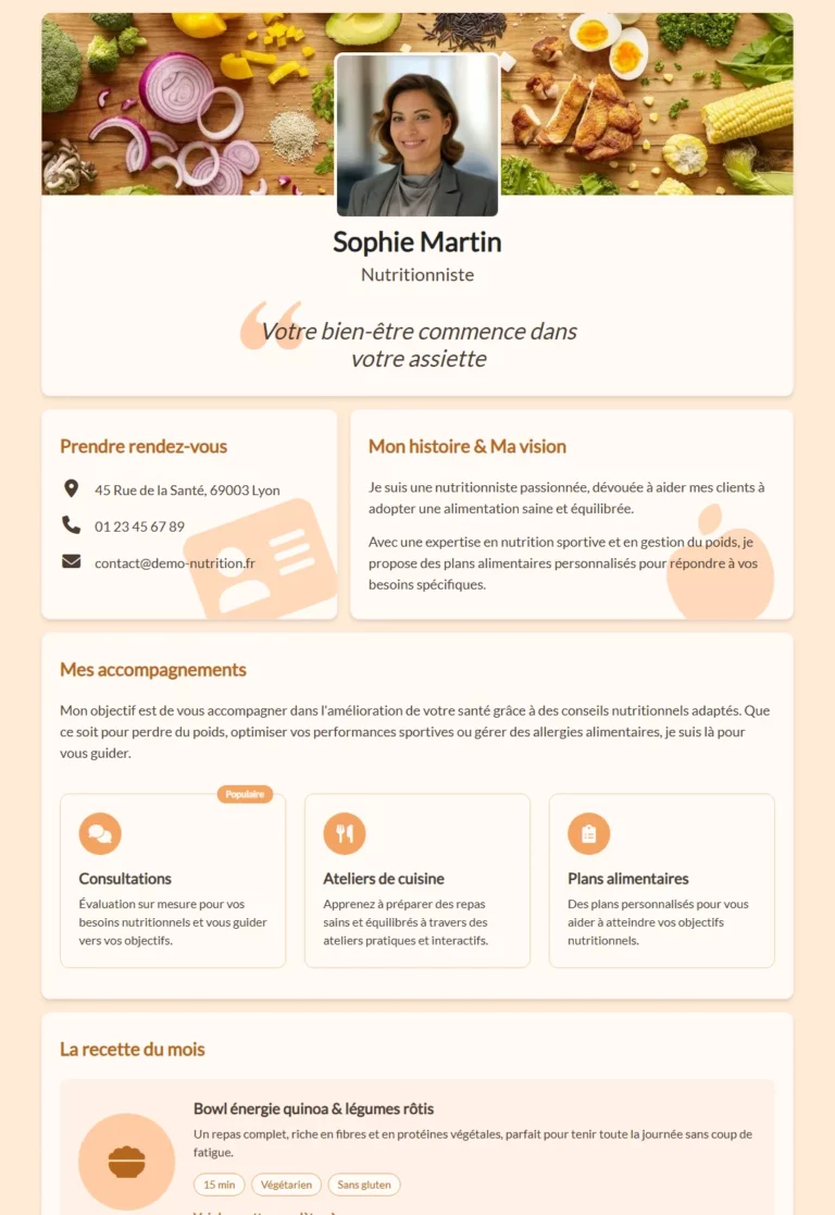Profil Pro en Ligne, démo 2 - Kaya Studio