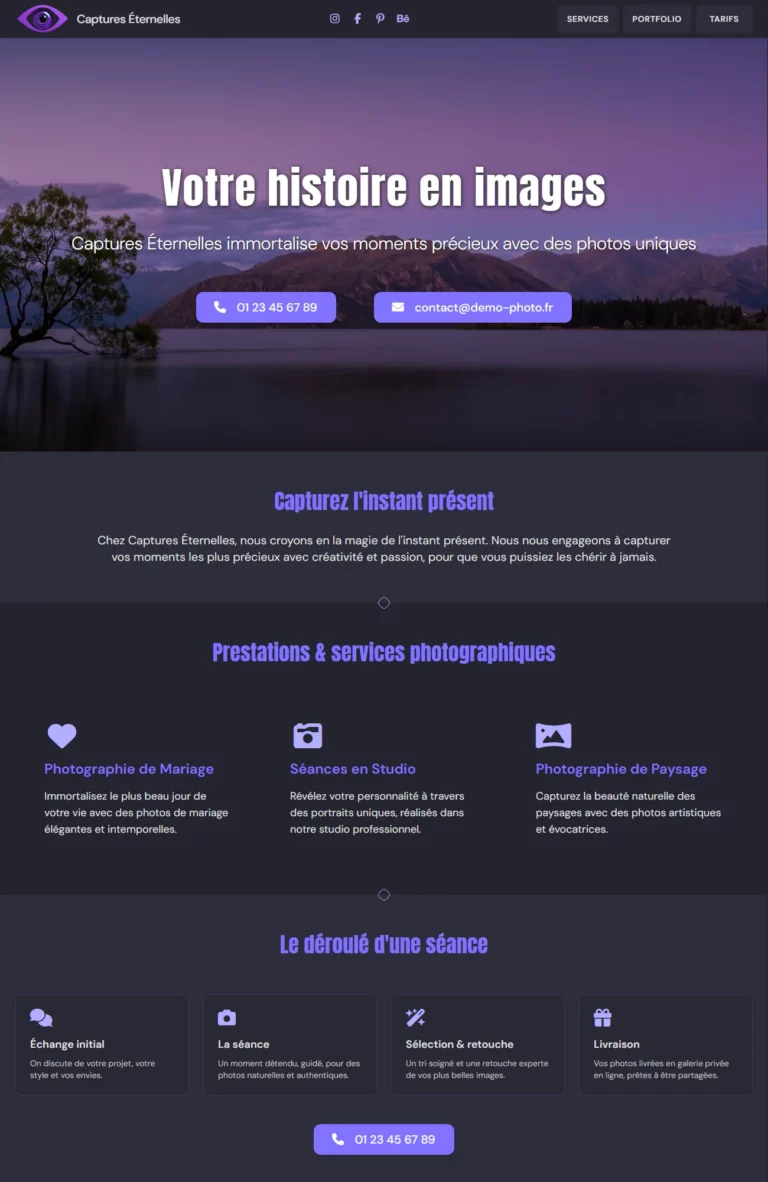 Vitrine Web Complète, démo 3 - Kaya Studio